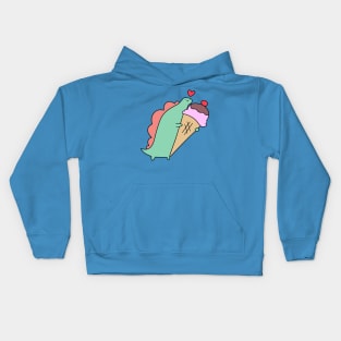 Stegosaurus and Icecream Cone Kids Hoodie